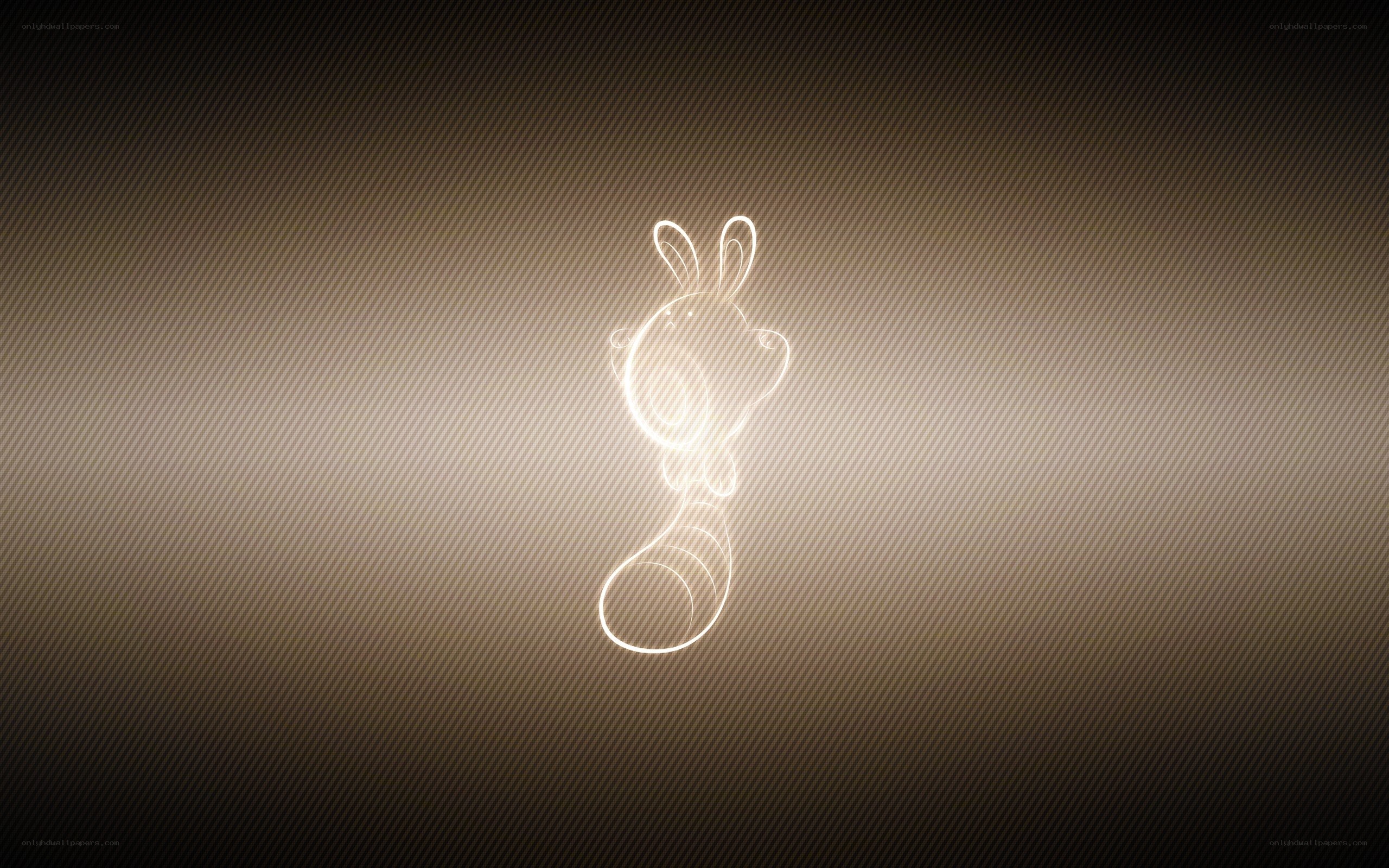 glowing rabbit outline