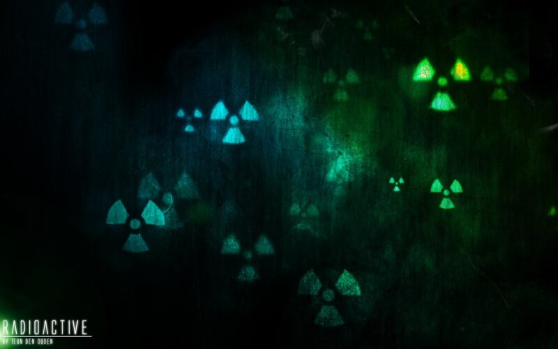 Glowing Radiation Symbols — Black