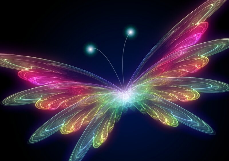 Glowing Rainbow Butterfly