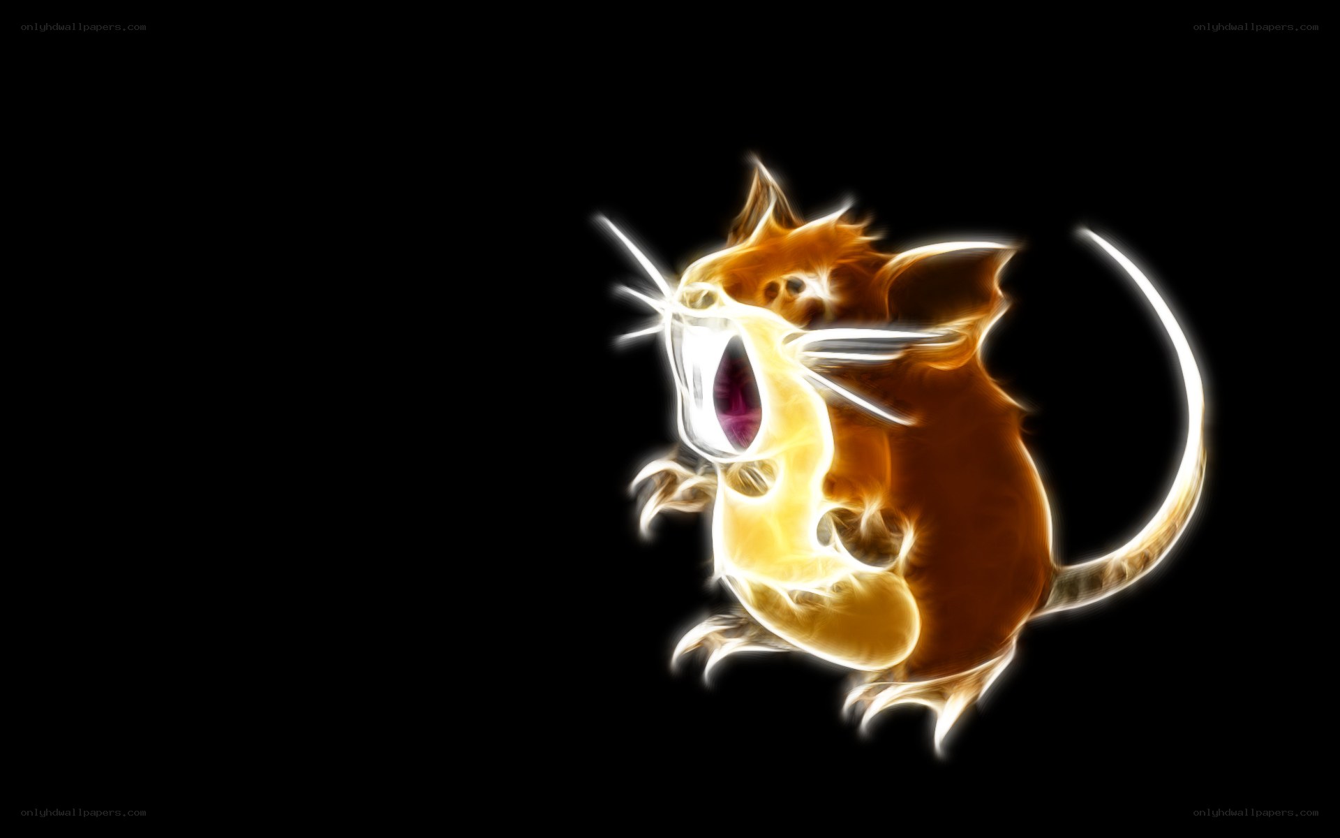 glowing raticate illustration