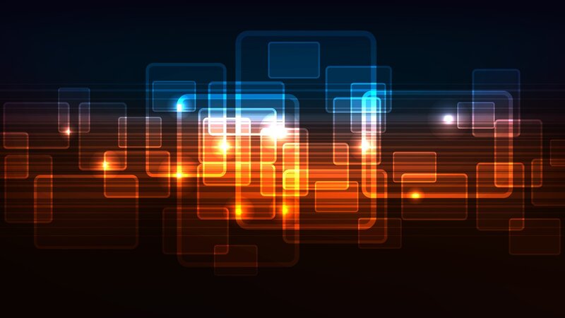 Glowing Rectangles on Dark Background — Blue