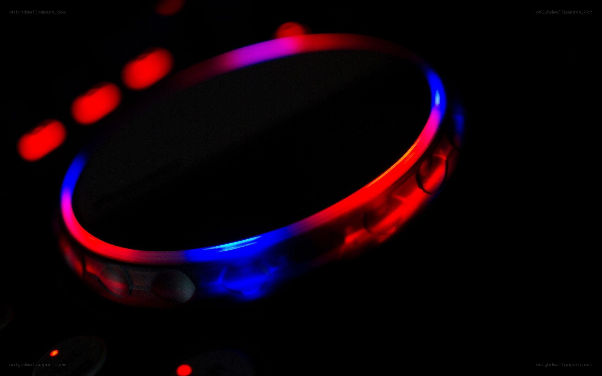 glowing red and blue ring
