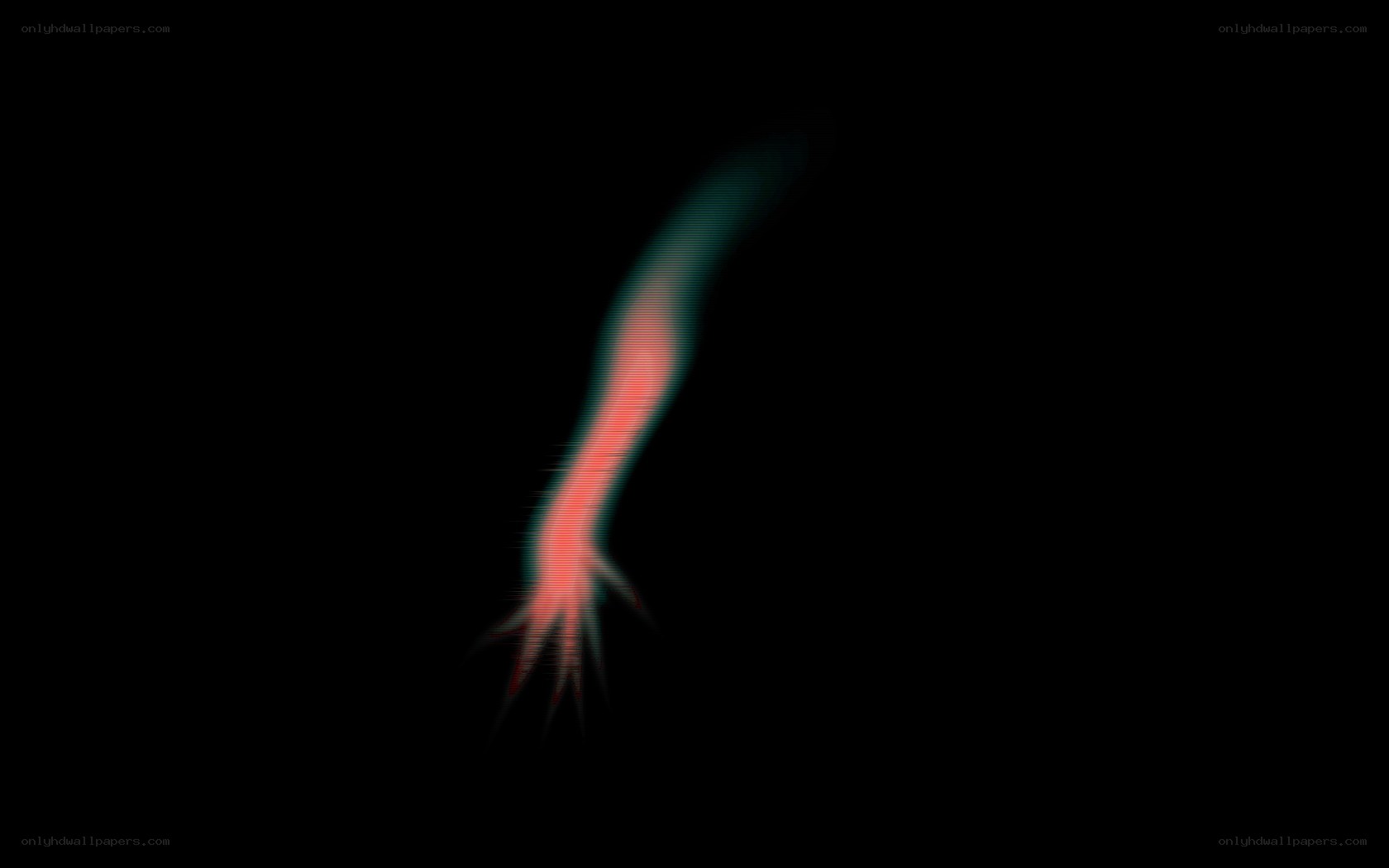 glowing red and green hand
