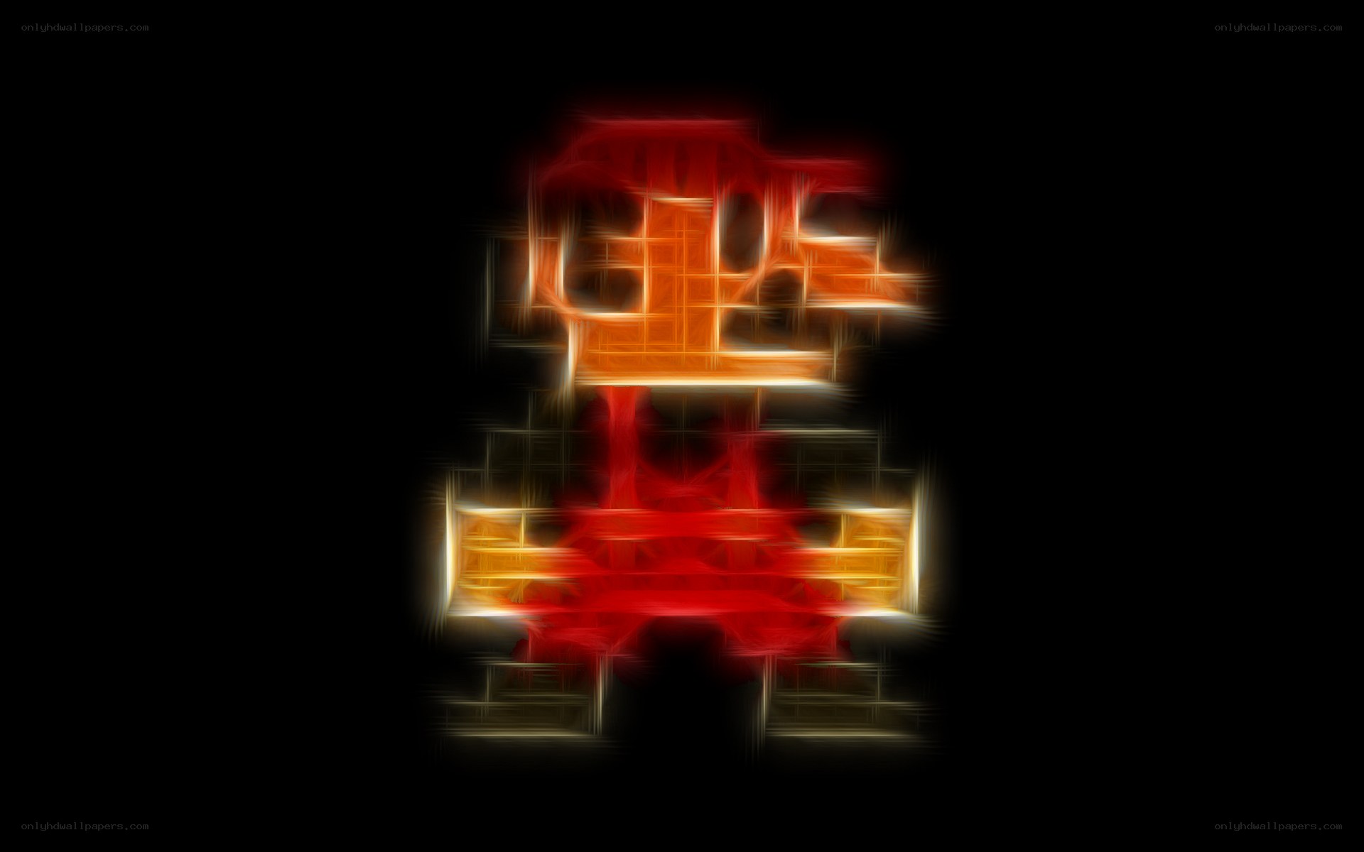 glowing red and orange figure