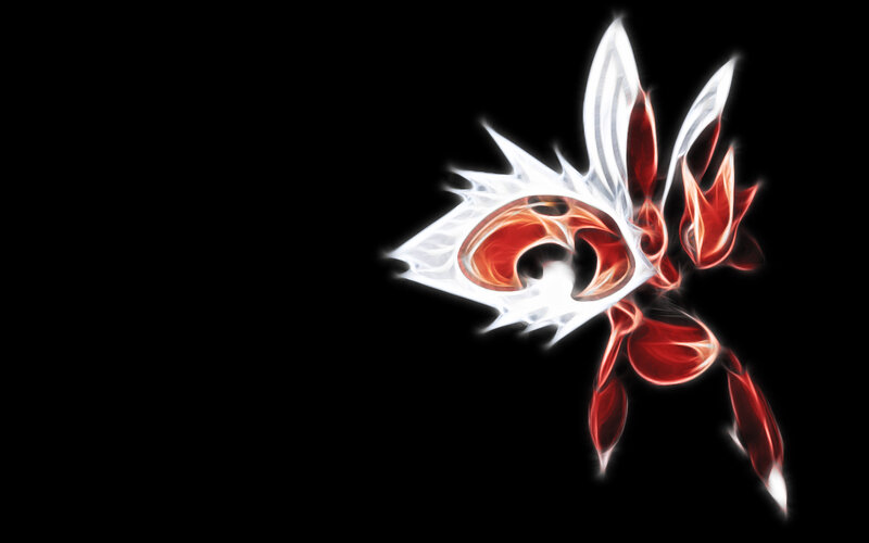glowing red and white creature
