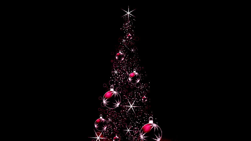 Glowing Red Christmas Tree — Black