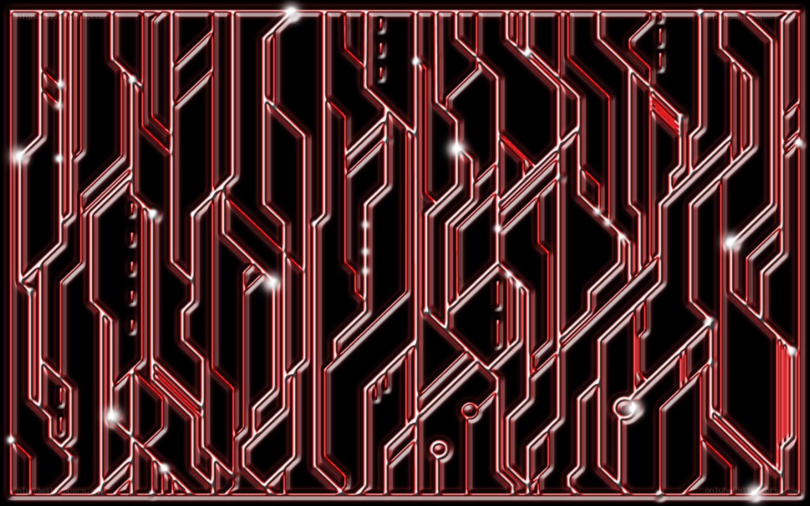 glowing red circuit board pattern