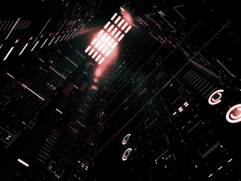 Glowing Red Circuitry