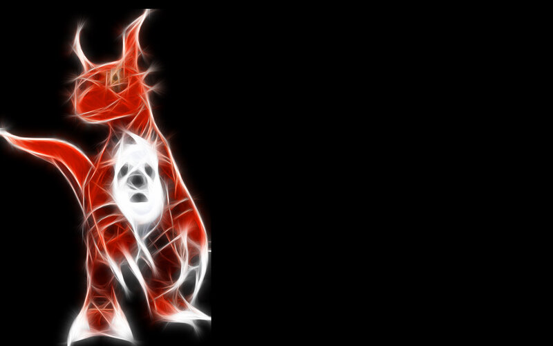 glowing red creature