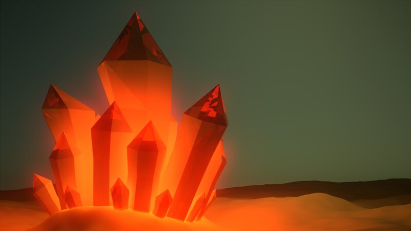 Glowing Red Crystals