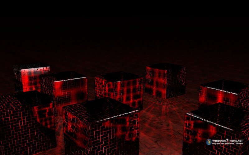 Glowing Red Cubes — Dark