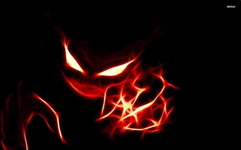 Glowing Red Demonic Face — Dramatic