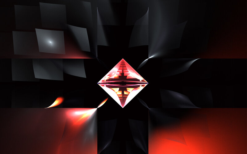 glowing red diamond crystal
