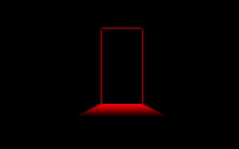 Glowing Red Door Frame — Black