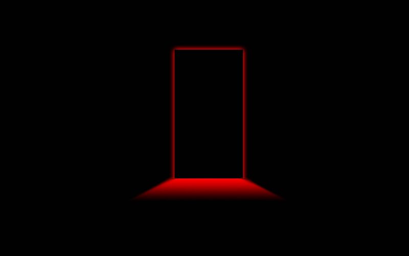 Glowing Red Door Frame