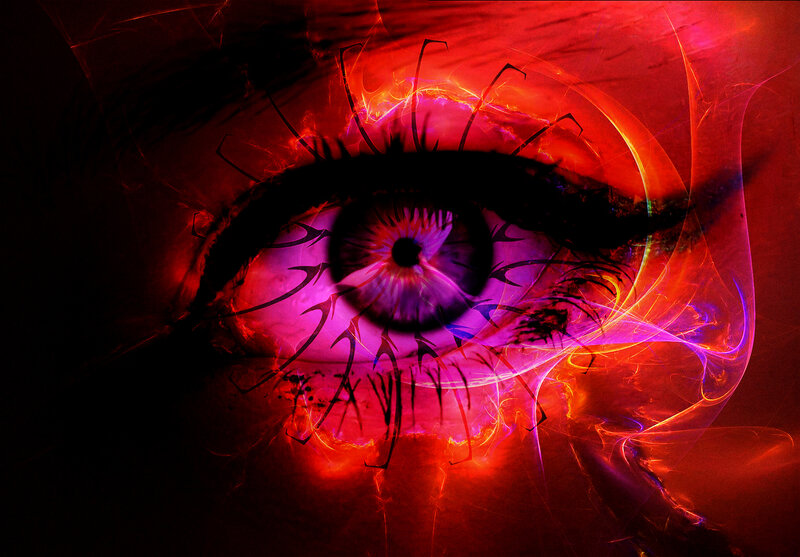glowing red eye art