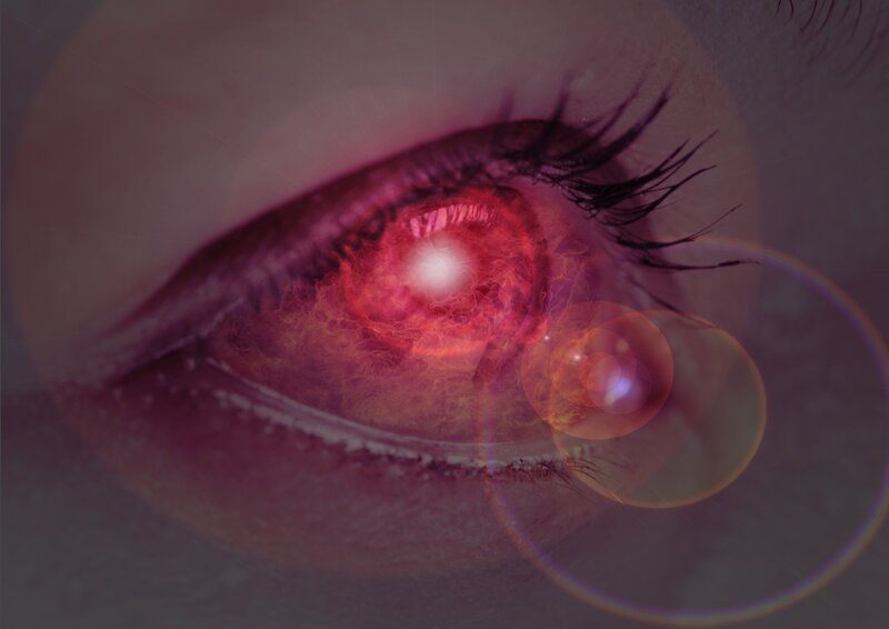 glowing red eye