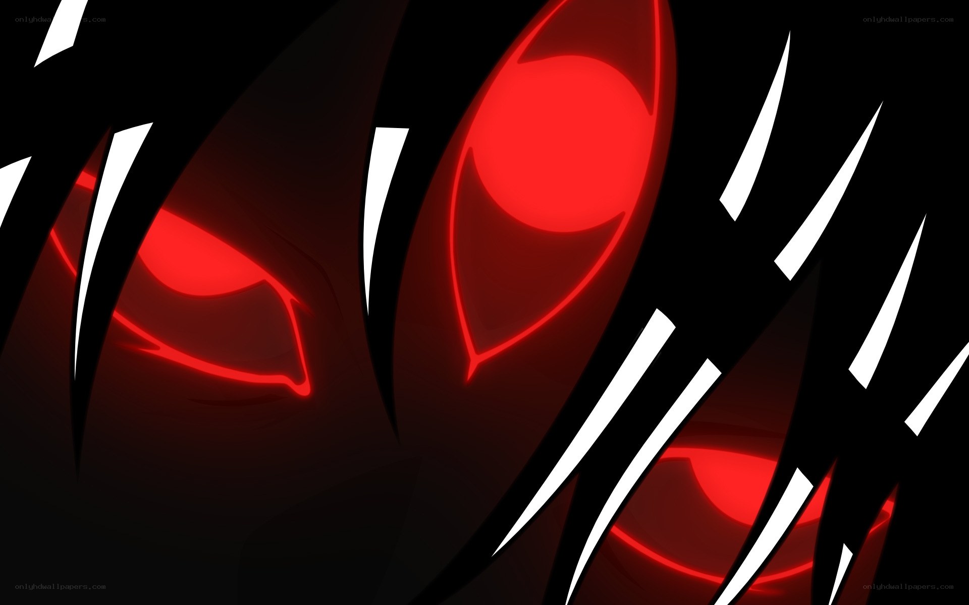 glowing red eyes in darkness