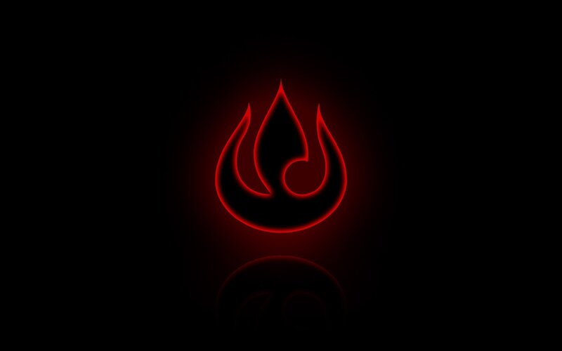 glowing red flame symbol