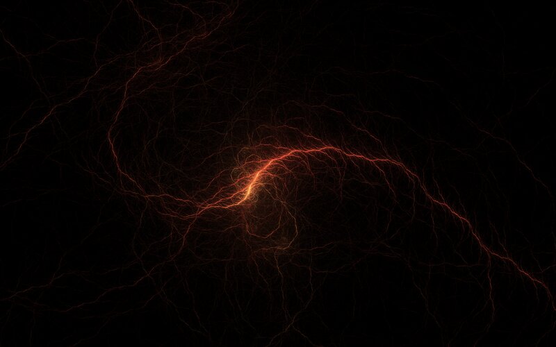 Glowing Red Fractal Lines
