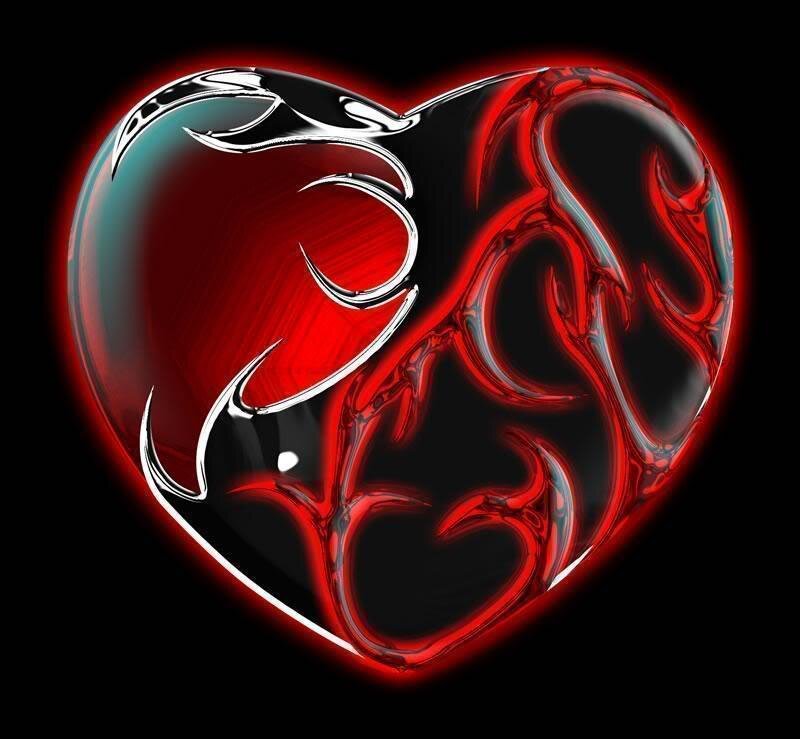 glowing red heart design