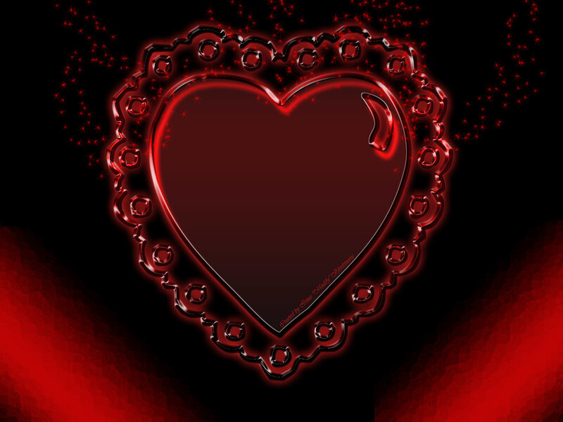 glowing red heart frame