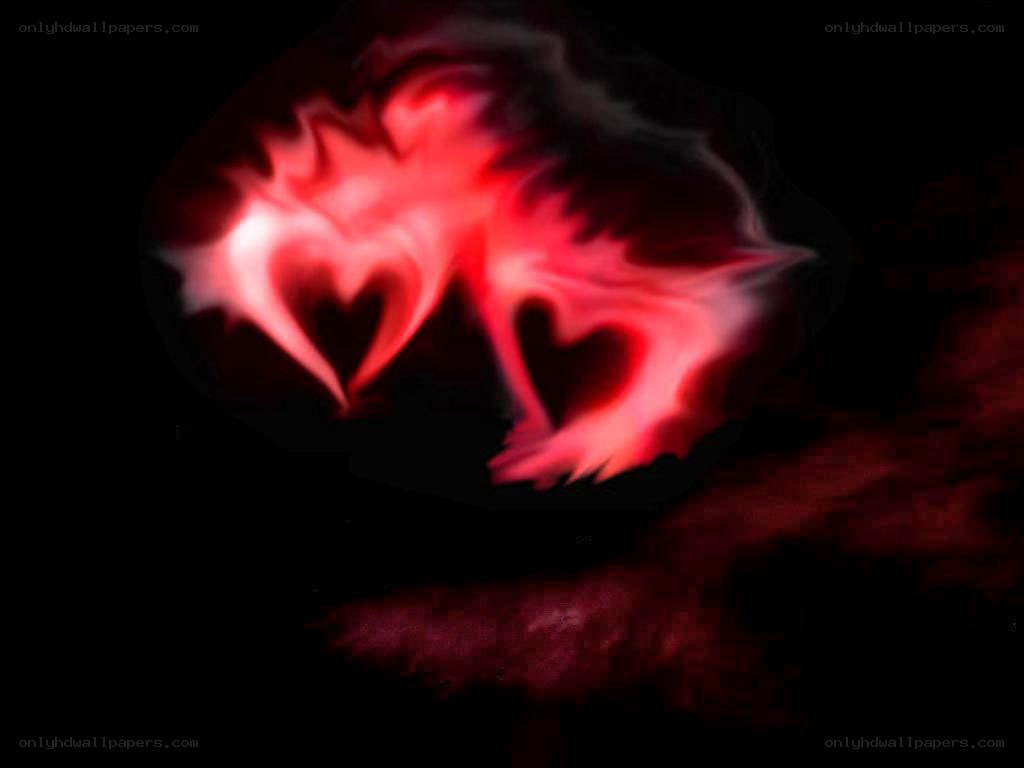 glowing red heart shapes
