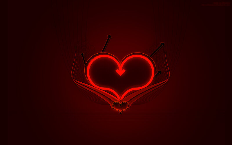 glowing red heart symbol