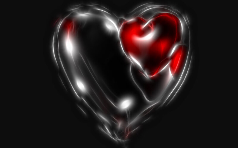 glowing red heart