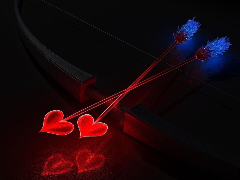 Glowing Red Hearts — Dramatic