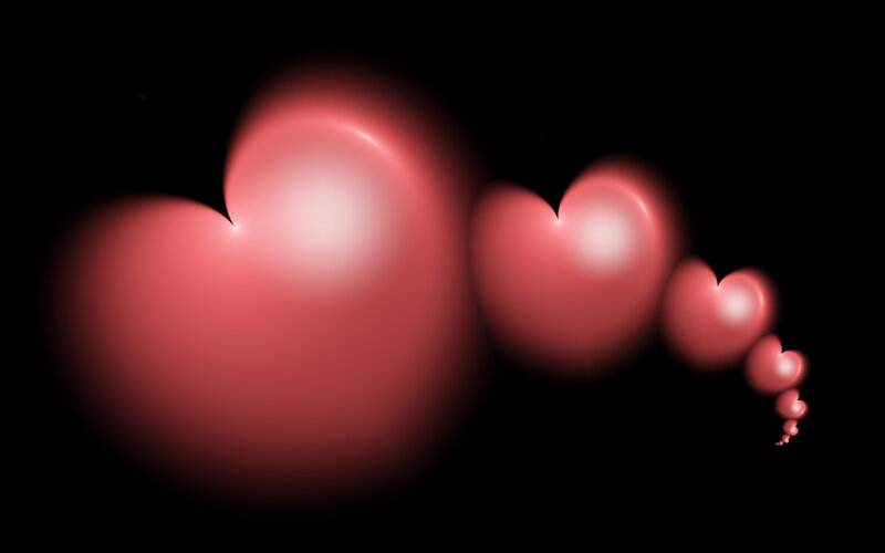 Glowing Red Hearts — Serene