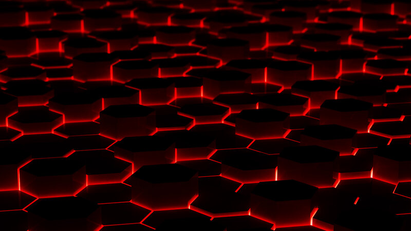 glowing red hexagon pattern