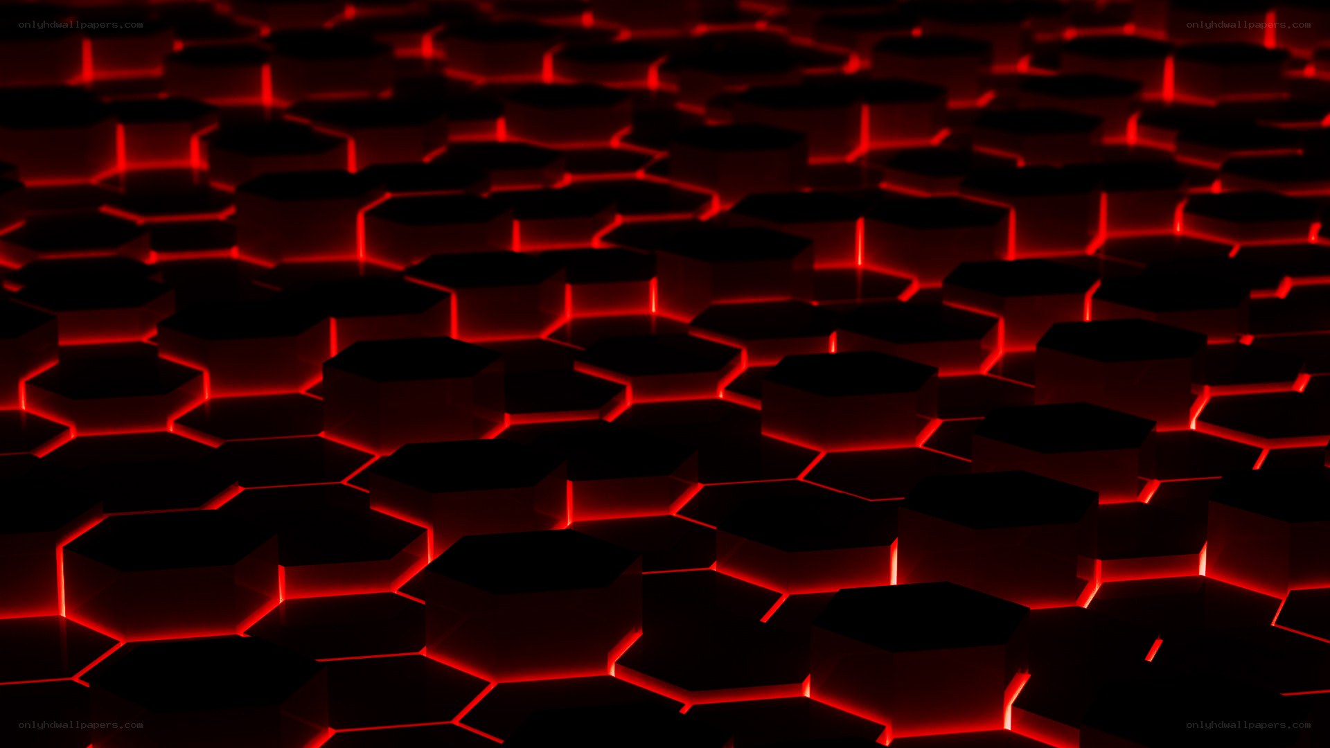 glowing red hexagon pattern