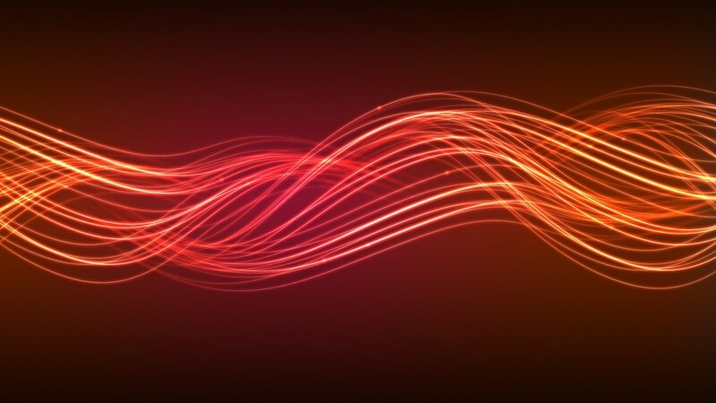 glowing red light waves