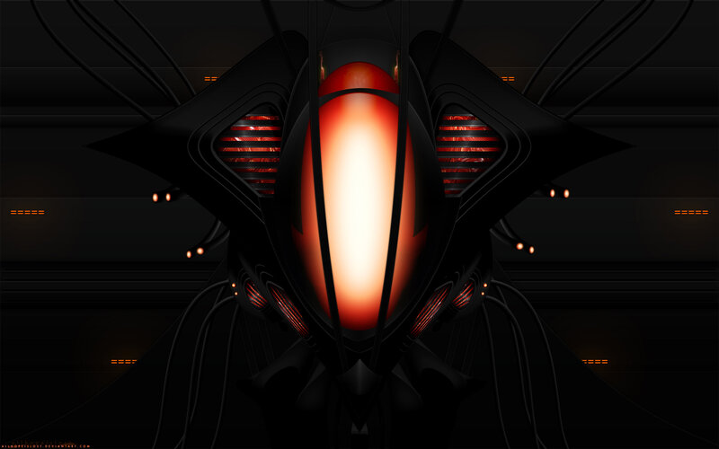 Glowing Red Mechanical Entity