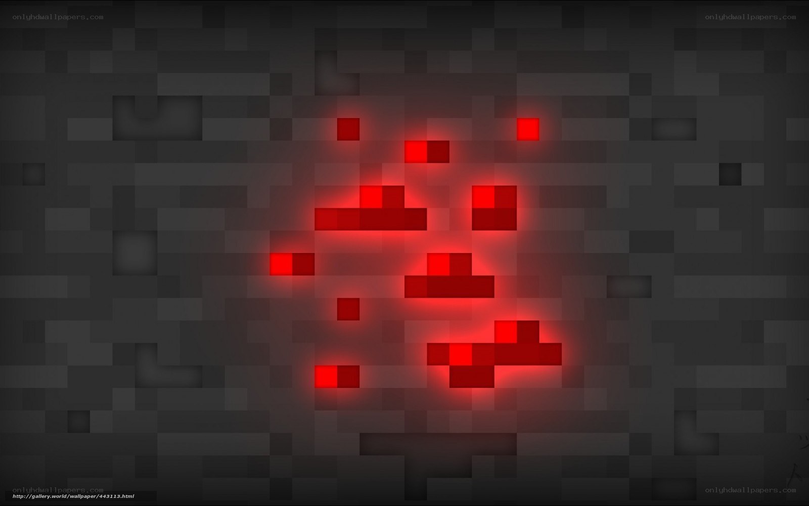 glowing red pixels on dark background