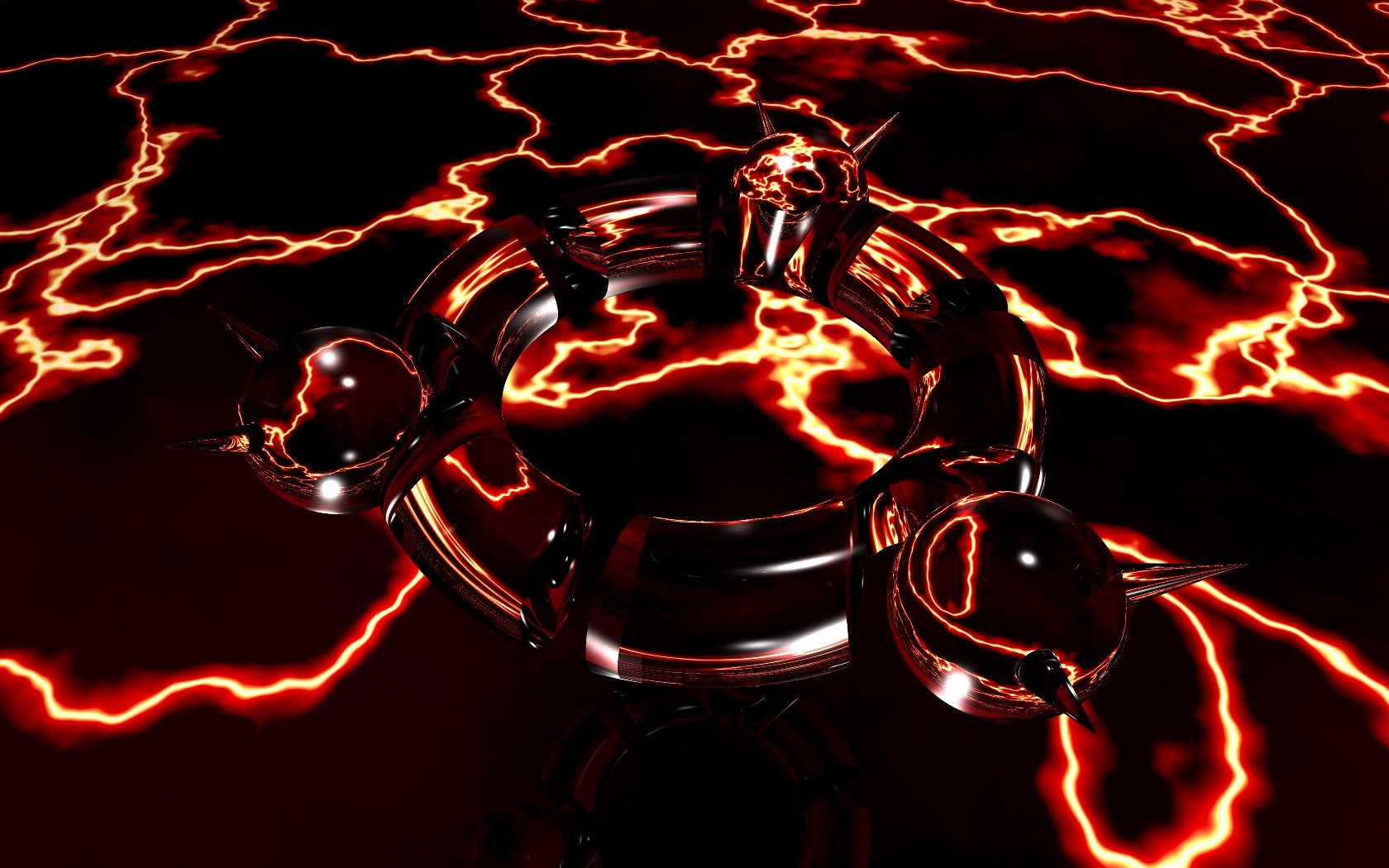 glowing red ring with spikes