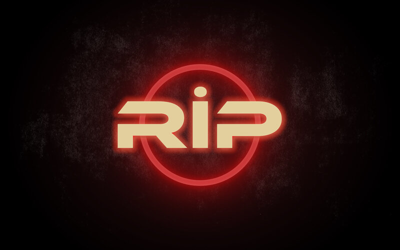 Glowing Red RIP Text