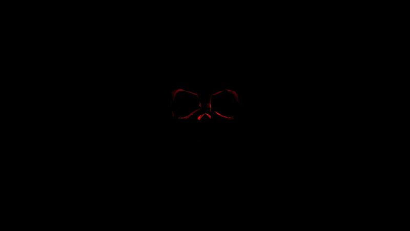 Glowing Red Skull — Black
