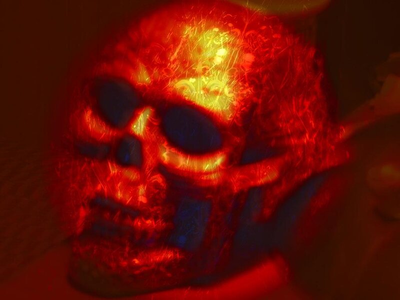 Glowing Red Skull — Dramatic, Ominous