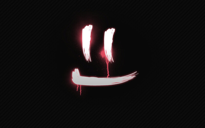 glowing red smiley face