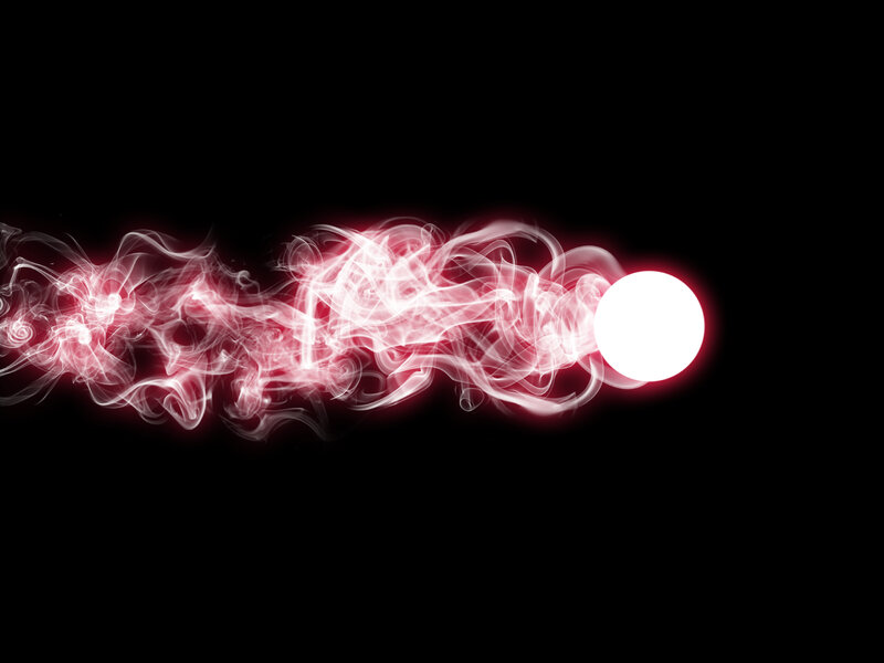glowing red smoke trail