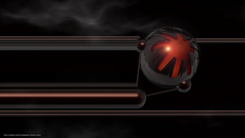 Glowing Red Sphere — Black
