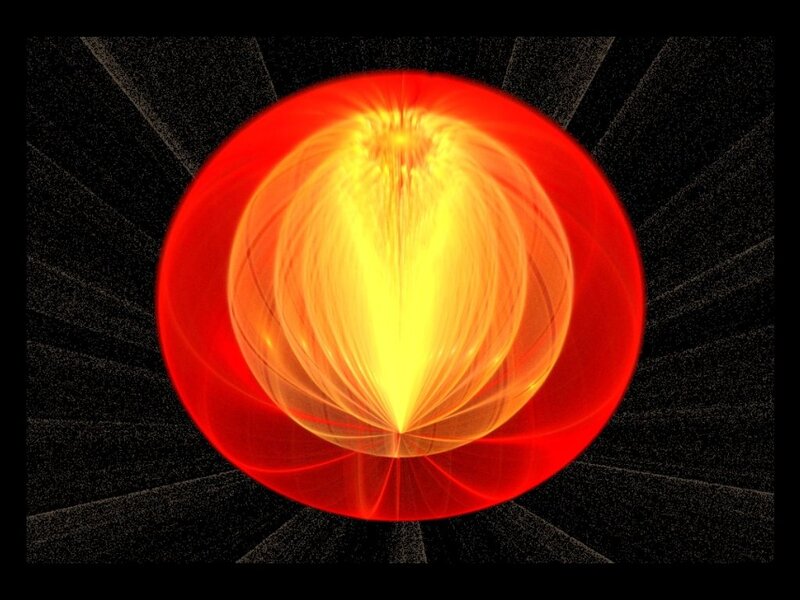 Glowing Red Sphere — Dramatic, Digital Art