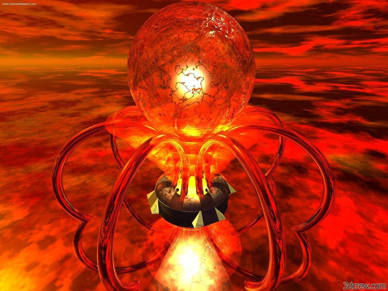 Glowing Red Sphere — Dramatic
