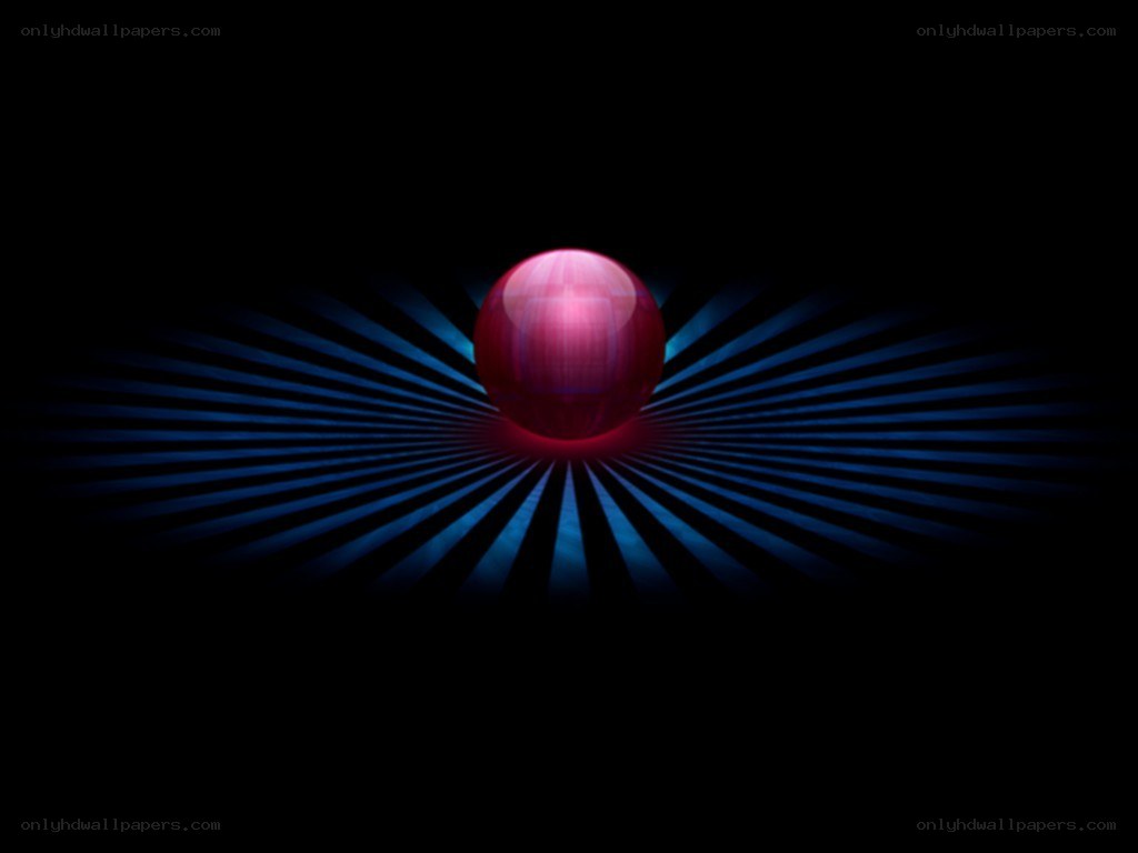 glowing red sphere with blue rays