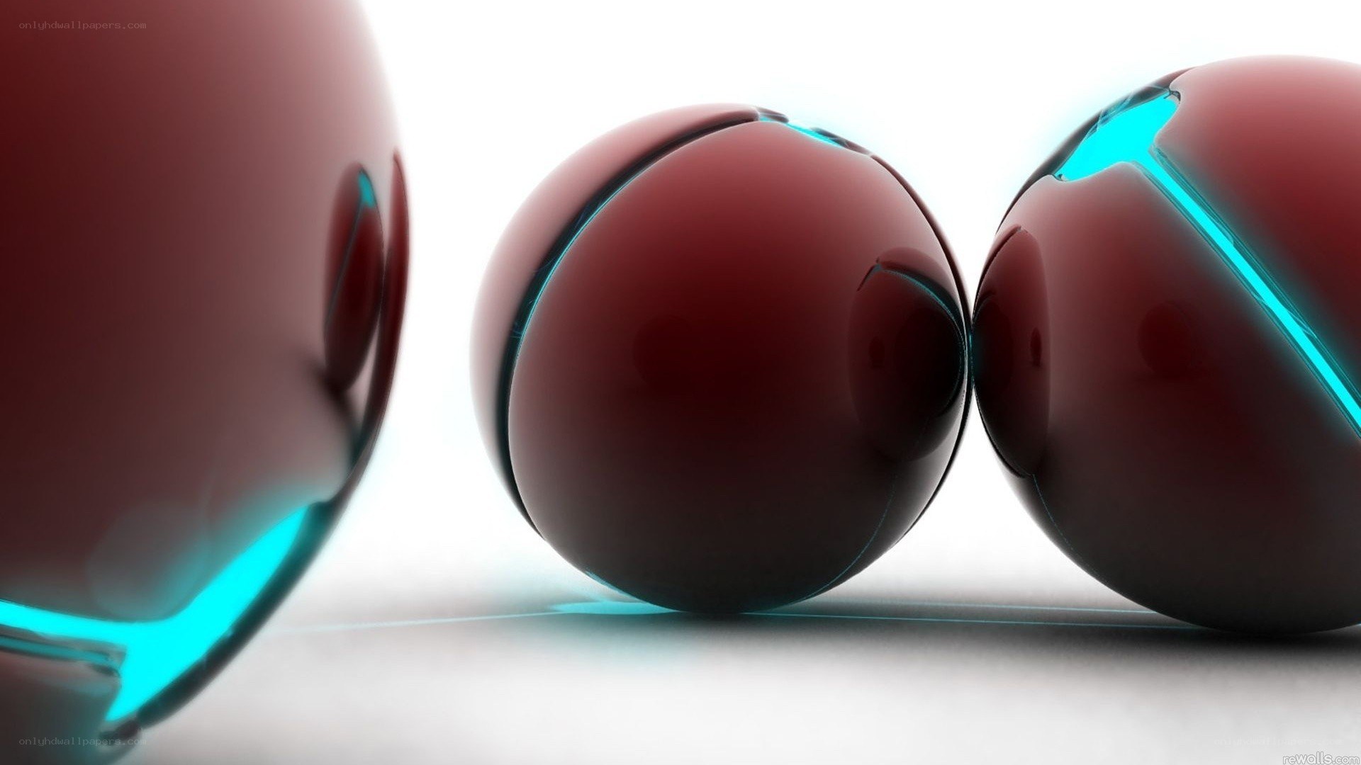 Glowing red spheres