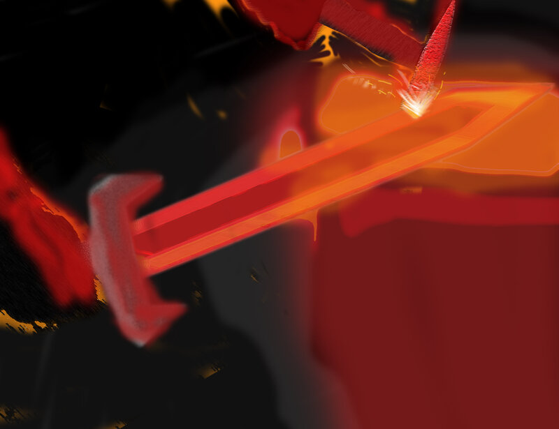 Glowing Red Sword
