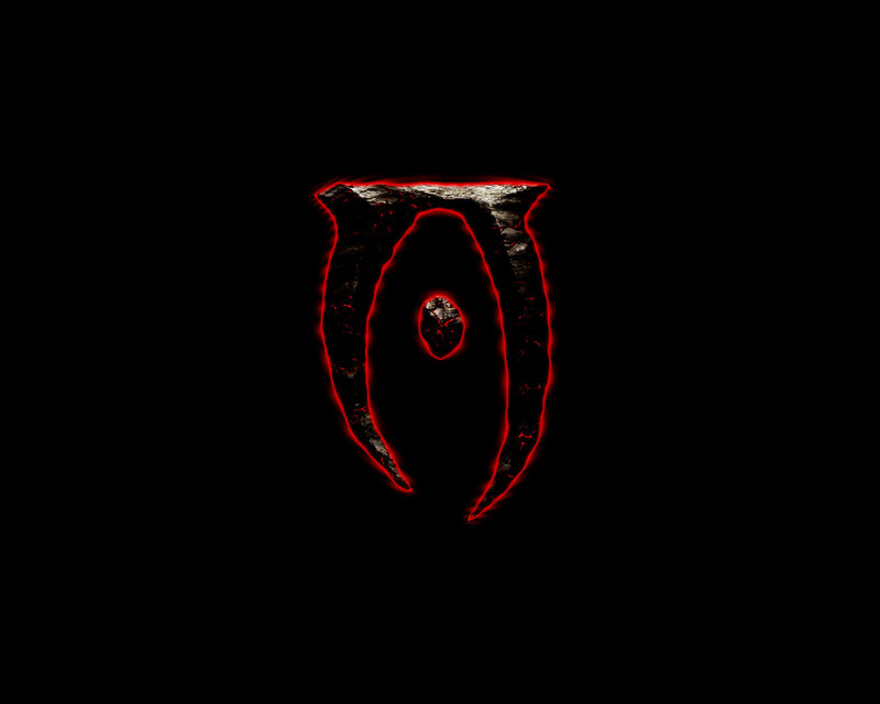Glowing Red Symbol — Black, Dark