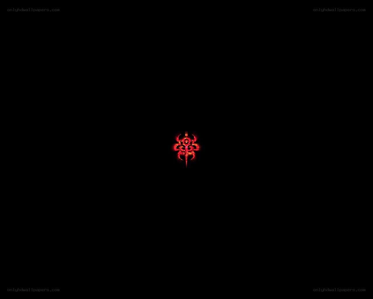 glowing red symbol on black